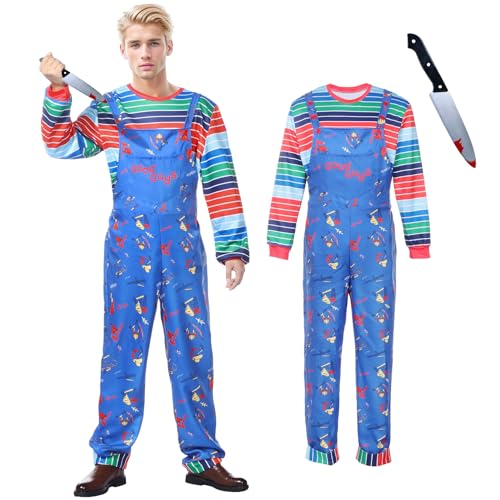 Ficlwigkis Halloween-Kostüm für Erwachsene, Kinder, Herren, Jungen, Mädchen, Kostüm, Overall für Halloween-Party (Erwachsene, Herren, XL) von Ficlwigkis