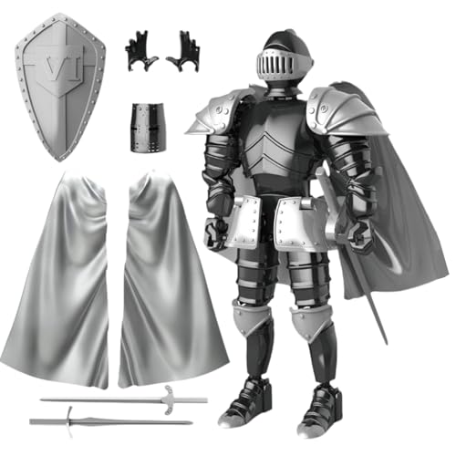 Fierudeng Bewegliche Ritterfiguren - Actionfigur 3D Printed Knight Collection - Knight Collection Beweglicher Ganzkörper 3D Gedruckt Mehrere Körperteile Flexibel Drehbar von Fierudeng