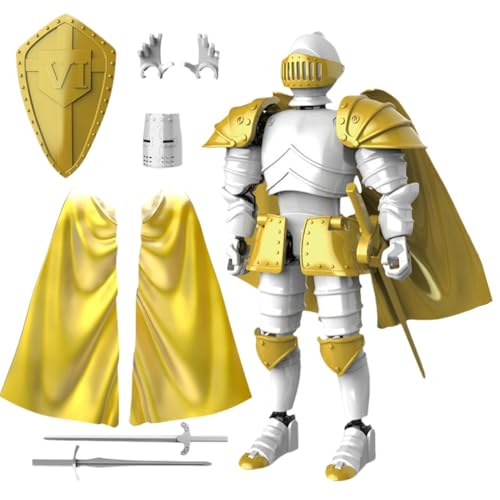 Fierudeng Bewegliche Ritterfiguren - Actionfigur 3D Printed Knight Collection - Knight Collection Beweglicher Ganzkörper 3D Gedruckt Mehrere Körperteile Flexibel Drehbar von Fierudeng