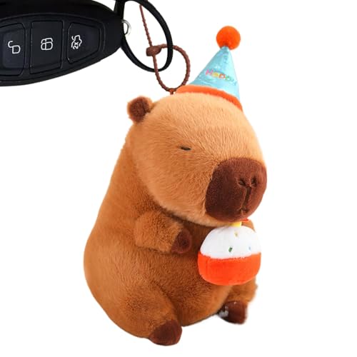 Fierudeng Capybara Plüsch Schlüsselanhänger - Capybara Niedliche Schlüsselanhänger Puppen Spielzeug Stofftier - Capybara Schlüsselanhänger Dekoration, Realistische Schlüsselanhänger Anhänger für von Fierudeng