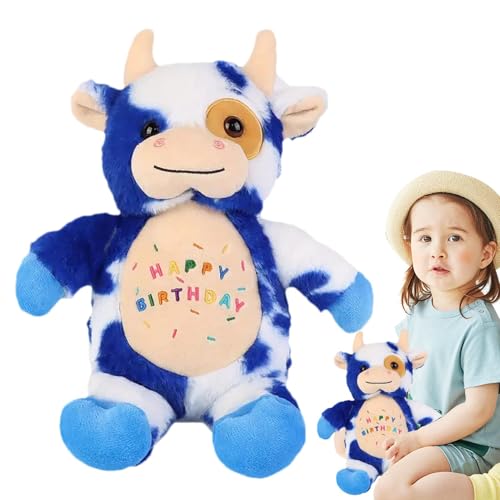 Fierudeng Gefülltes Hochlandkuh-Plüschtier,Hochlandkuh-Plüschtier | Animal Plushies Toys Happy Birthday Hochlandkuh-Umarmungskissen,Schottische Kuh-Plüsch, realistische Kuh-Kuscheltiere für von Fierudeng