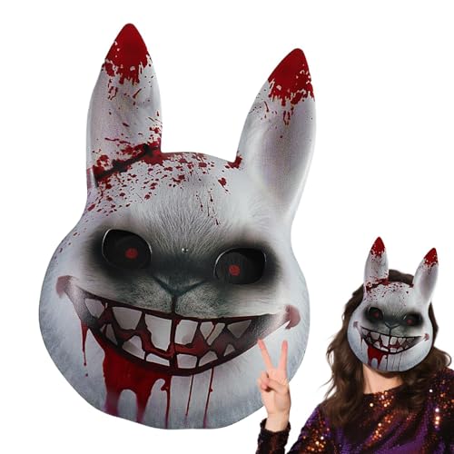 Fierudeng Hase Maske,Halloween Gesichtsmaske - Kostüm Verkleidung Requisiten für Theater Bühne Show Performance Party Maskerade Cosplay Fest Feier Familienfest Fierudeng Hase Maske,Halloween Gesichtsmaske - Kostüm Verkleidung Requisiten für Theater Bühne Show Performance Party Maskerade Cosplay Fest Feier Familienfest von Fierudeng