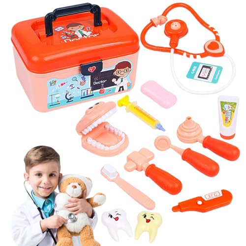 Fierudeng Kinderarztspielset, Doktor -Treps Kit | Lustiger pädagogischer Zahnarztprotokollset | Doktorspiel ausgerichtet Stethoskop, niedliche Cosplay -Requisiten für Urlaub, Kindergarten von Fierudeng