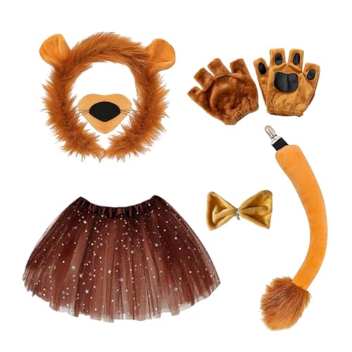 Lion Cosplay Kostüme - Animal Lion Kostüm Kit - Animal Food Dress Kostüm Kit Entzückende Löwenzubehör Wird Sicher Ein Hit Mit Ihrem Kind Sein von Fierudeng