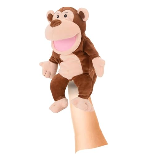 Fiesta Crafts Monkey Hand Puppet for Kids - Soft & Interactive Monkey Toy with Moving Mouth & Arms for Role Play, Creativity & Sensory Skills Toys for 3 Year Old Boys & Girls & Above von Fiesta Toys