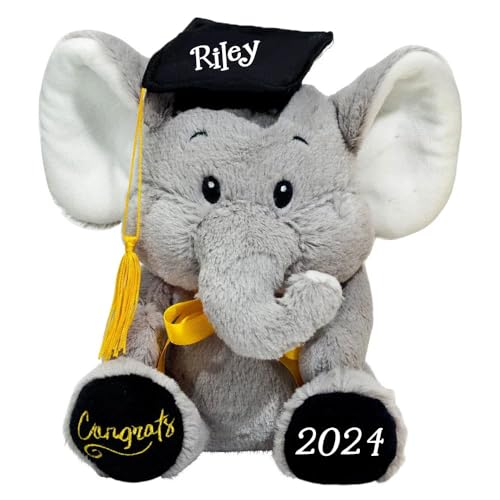 Personalisierter Elefant für Abschluss, Abschluss, Geschenk für Abitur oder Universität, Plüschtiere, Andenken – 22,9 cm von Fiesta