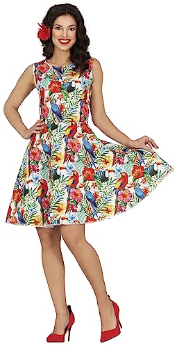 FIESTAS GUIRCA Aloha Sommer Outfit Karneval Kostüm Damen – Hawaii Sommerkleid – Strand Outfit mit Blumen Muster – Faschingskostüm Erwachsene Damen Größe L 40-42 von FIESTAS GUIRCA