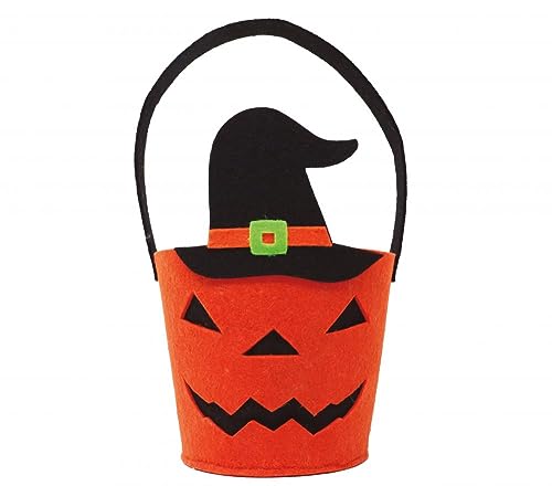 Fiestas GUiRCA Kürbis-Eimer Süßigkeitentasche Halloween aus Filz 25 x 13 cm von Fiestas GUiRCA