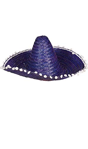 Guirca riesiger Stroh Sombrero für Erwachsene Mexiko Hut Farben groß Blau ca. 51 cm von FIESTAS GUIRCA