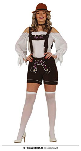 FIESTAS GUIRCA Damen Lederhosen Fasching Kostüm mit traditionellem Stick - Oktoberfest Kostüm - Größe S 36 – 38 - kurze Trachten-Lederhose Tirolerin Kostüm für Karneval, Bayernhose Kostüm Erwachsene FIESTAS GUIRCA Damen Lederhosen Fasching Kostüm mit traditionellem Stick - Oktoberfest Kostüm - Größe S 36 – 38 - kurze Trachten-Lederhose Tirolerin Kostüm für Karneval, Bayernhose Kostüm Erwachsene von FIESTAS GUIRCA