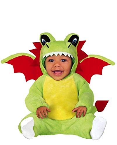 FIESTAS GUIRCA | Drache Baby Kostüm (12-18 Monate) - Inklusive Flügel, Kapuze, Schwanz und Overall - Tierkostüme für Halloween, Karneval und Kinderpartys - Ideal für Unisex Babys - Grün und Rot von FIESTAS GUIRCA