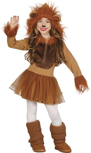 FIESTAS GUIRCA | Löwin Kostüm für Kinder (3-4 Jahre) - Kapuze, Schwanz und Kleid - Tierkostüme für Halloween, Karneval und Kostümpartys - Ideal für Mädchen - Braun von FIESTAS GUIRCA