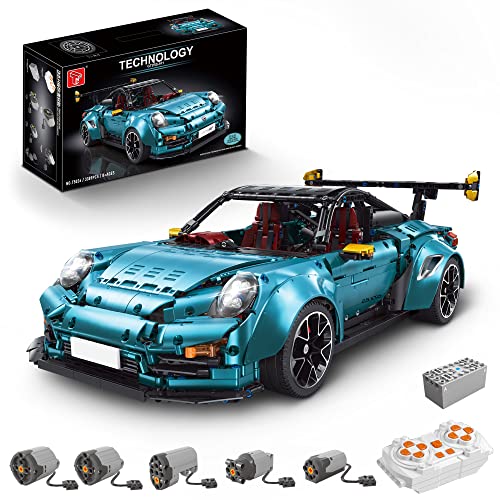 Technik Sportwagen Auto Bausatz, TGL-T5026, 3389 Teile mit 5 Motoren Groß Ferngesteuert Technik Auto Klemmbausteine (Originalverpackung) (Blue) von FigureArt