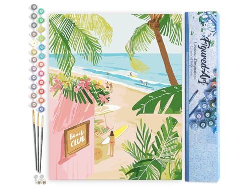 Figured'Art Malen Nach Zahlen Erwachsene Strandclub - Paint by Numbers Basteln DIY Bastelset 40x50cm ohne Holzrahmen Figured'Art Malen Nach Zahlen Erwachsene Strandclub - Paint by Numbers Basteln DIY Bastelset 40x50cm ohne Holzrahmen von Figured'Art