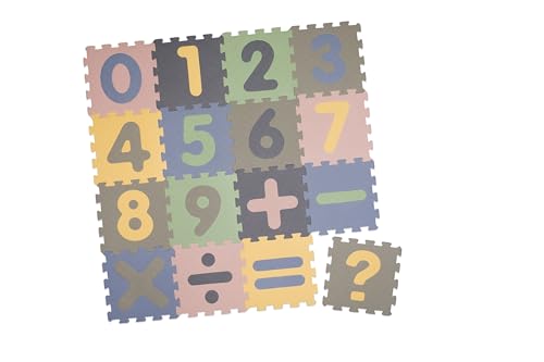 Fillikid Puzzlematte Zahlen 126x126 cm Exklusiv | 16 teilige Bodenschutzmatte mit Zahlen abwaschbar | Kinderspielteppich Spielmatte ab Geburt | Spielteppich Outdoor für Baby & Kinder von Fillikid