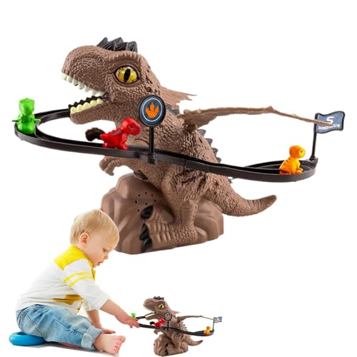 Dinosaur Climbing Slide Toy, Duck Parrot Climb Stairs Toy, Cartoon Electric Climb Stairs Toy, Light Race Track, Electric Race Track Game, Easy to Use, Portable for Children von Filvczt