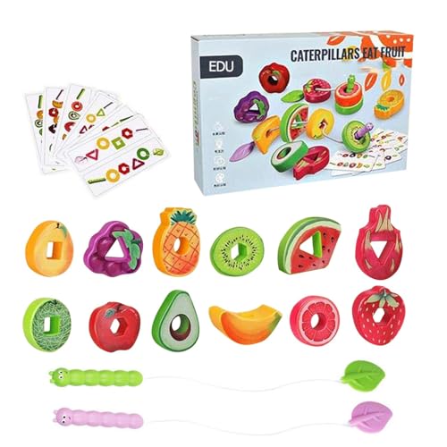 Filvczt Fruit Stringing Game, Educational Threading Toys, Fruits Vegetables Threading Toys, Toddler Threading Toys, Children Threading Toys, Easy to Use, Portable for Children and Kids von Filvczt