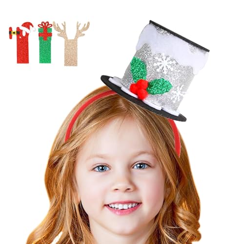 Filvczt Funny Christmas Headbands, Silver Elastic Christmas Headgear, Classic Kids Headband, Cute Party Headwear, Santa Hat Christmas, Easy To Use, Portable for Father Christmas Costume von Filvczt