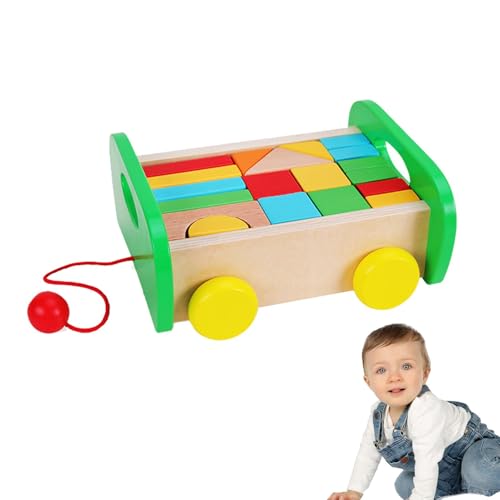 Filvczt Holzbausteine,Holzbausteine ​​ - Holzbauspielzeugset für Kinder,Bauauto-Spielzeug, Vorschul-Lernzubehör, Lernspielzeug für und Mädchen ab 3 Jahren von Filvczt