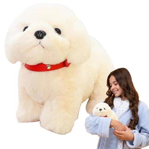 Filvczt Plush Bichon Frise, 9.84inches Plush Bichon Puppy, Cute Dog Plush Toys, Plush Bichon Puppy, Simulation Bichon Frise Plush Toys, Easy to Use, Portable for Children and Kids von Filvczt