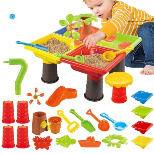 Filvczt Sand- Und Wassertisch - Spielzeug Mit Sand Und Wasser - Interaktives Aktivitätscenter Innen Und Außenspiele Für Mädchen Garten Camping Hinterhof Filvczt Sand- Und Wassertisch - Spielzeug Mit Sand Und Wasser - Interaktives Aktivitätscenter Innen Und Außenspiele Für Mädchen Garten Camping Hinterhof von Filvczt