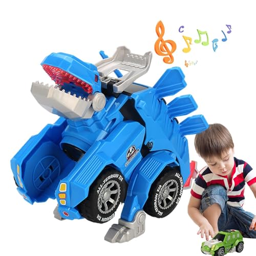 Filvczt Verwandelndes Dinosaurierauto, Verformungs-Dinosaurier-Spielzeugauto | Automatisch verwandelnder Dinosaurier - Dinosaurierauto mit LED-Lichtmusik, Dinosaurierspielzeug für Kinder, von Filvczt