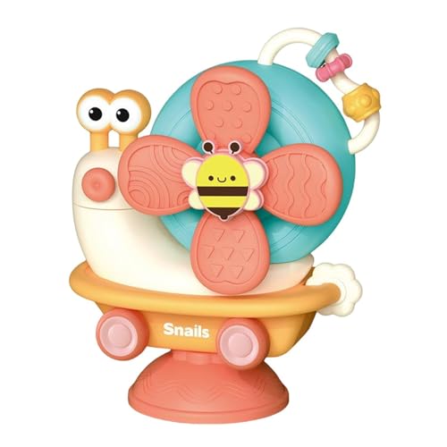 High Chair Toy, Suction Cup Spinner Toy, Educational Learning Toy, Snail Shape Developmental Tray Toy, Silicone Pull String Activity Toy, Easy to Use, Portable for Baby Girl Boy von Filvczt