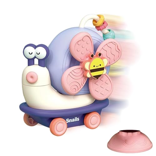 High Chair Toy, Suction Cup Spinner Toy, Educational Learning Toy, Snail Shape Developmental Tray Toy, Silicone Pull String Activity Toy, Easy to Use, Portable for Baby Girl Boy von Filvczt