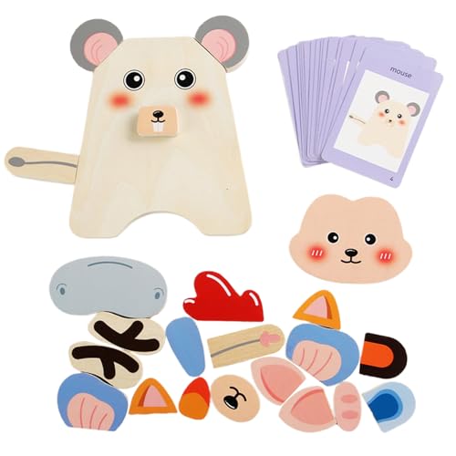 Hölzerner Gesichtsaufkleber -Puzzle Mit Holzkonstruktion, 13,3x1x15cm, Cartoon -Tierblöcke, Interaktives Sensorisches Spielzeug, Sicheres Und Robustes Material, Für Kinder, Jungens, Mädchen, Vorschule Hölzerner Gesichtsaufkleber -Puzzle Mit Holzkonstruktion, 13,3x1x15cm, Cartoon -Tierblöcke, Interaktives Sensorisches Spielzeug, Sicheres Und Robustes Material, Für Kinder, Jungens, Mädchen, Vorschule von Filvczt