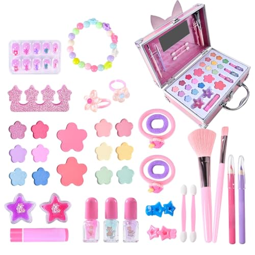 Kids Make -up -Kit, Waschbares Make -up -Set, Prinzessin Cosmetic Playset, Mit Prinzessinthema, Waschbar Und Sicherste, 26x16x8,6 cm, Für Mädchen von Filvczt