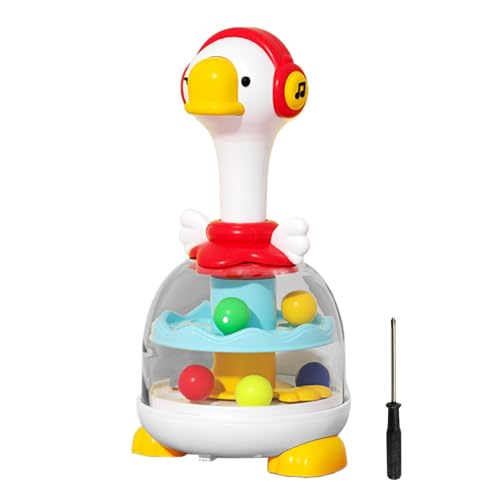 Light Up Ball Popper, Duck Shape Balls Spinner Toy, Unique Rebound Mechanism Popping Ball Toy, Spin & Giggle Giraffe Ball Popper Toys, Portable Popper Toy, Easy to Use, Portable for Kids and Toddler von Filvczt