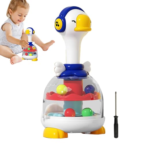 Light Up Ball Popper, Duck Shape Balls Spinner Toy, Unique Rebound Mechanism Popping Ball Toy, Spin & Giggle Giraffe Ball Popper Toys, Portable Popper Toy, Easy to Use, Portable for Kids and Toddler von Filvczt