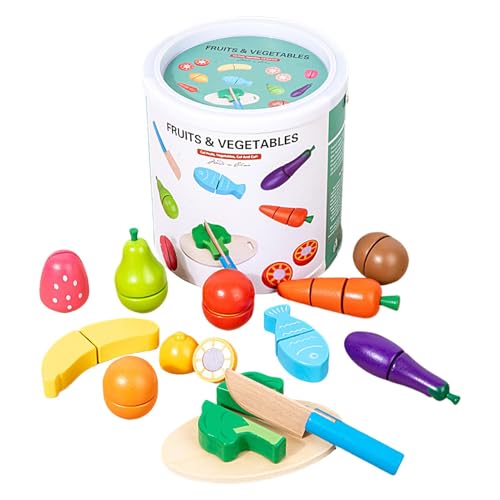 Obst -Schneiden -Spielzeugset, Kinder Tun EIN Spielset, Simulationsfutterspielzeug, Mit Gesunden Simulationsfutter, Sicheres Und Premium -Holzspielzeug Für Kindergärten, Zuhause, Kindergärten von Filvczt