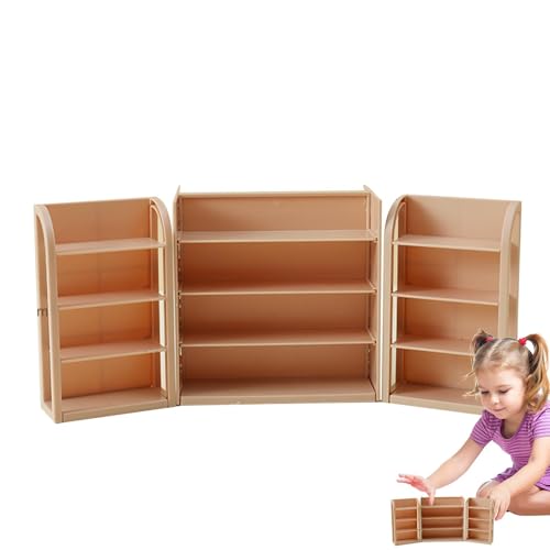 Pretend Small Shelf Furniture, Tiny Doll Space Furniture Rack, Doll Miniature Shelves, Pretend Play Props Doll Rack, Scenery Ornaments House Furnishing Accessories, Easy to Use, Portable for Home von Filvczt