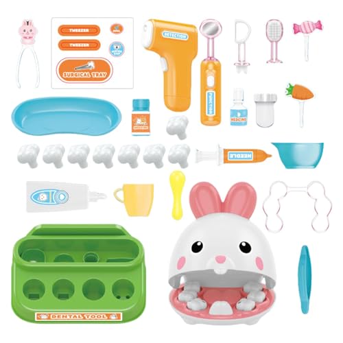 Simulated Dentist Set, Children Role Play Game Kit, Toddler Simulated Dentist Play Toy, Kids Makeup Sets, Washable Childrens Make Up Set, Easy to Use, Portable for Toddler and Children von Filvczt