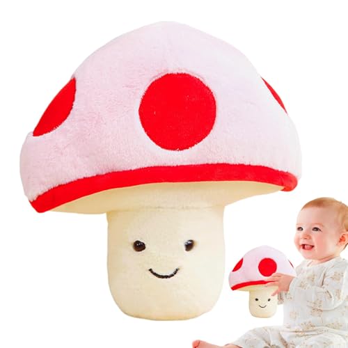 Soft Mushroom Plushies, 8.7 Inches Throw Pillow, Soothing Mushroom Plush Throw Pillow, Cute Mushroom Plush, Mushroom Stuffed Toys, Easy to Use, Portable for Bedroom Ornament von Filvczt