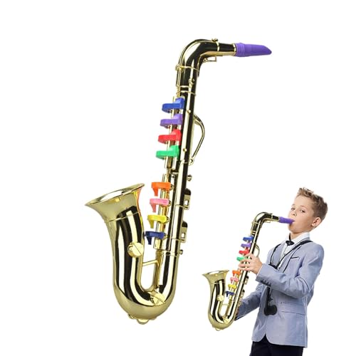 Toy Saxophone Prop, Toy Horn Instrument Props, Multifunctional Early Educational Toys, Simulation Musical Instrument Toys, Model Kids Musical Trumpet, Easy to Use, Portable for Toddler and Kids von Filvczt