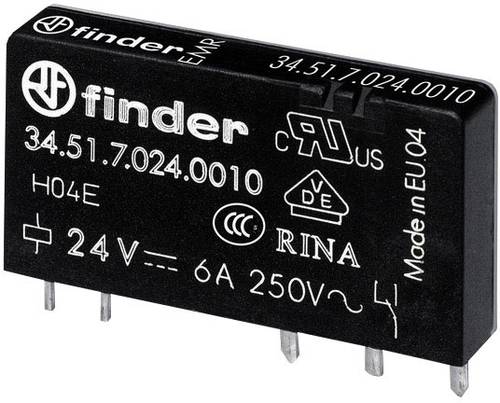 Finder 34.51.7.024.4010 Printrelais 24 V/DC 6A 1 Wechsler 1 St. Tube von Finder