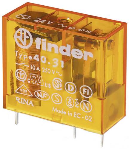 Finder 40.31.8.024.0000 Printrelais 24 V/DC 12A 1 Wechsler 50 St. Tray von Finder