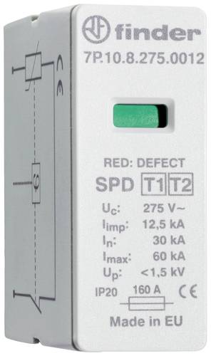 Finder 7P.10.8.275.0012 Überspannungsschutz-Ableiter steckbar Überspannungsschutz für: Verteilers von Finder