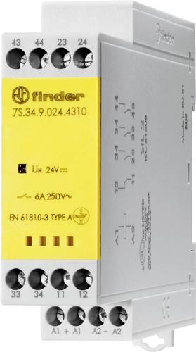 Finder 7S.34.9.024.4310 Relais Schaltstrom (max.): 6A 1 Öffner, 3 Schließer 1St. von Finder