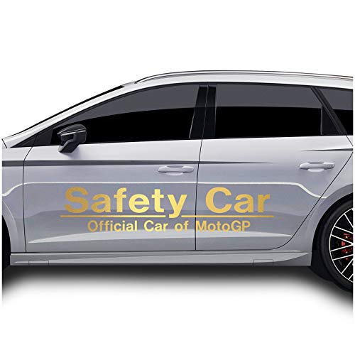 2x Safety Car Aufkleber Set 120x25cm Waschstraßenfest Selbstklebend für Auto Kfz Zubehör Tuning Dekor Sticker KX034 (Gold Metallic) von Finest Folia