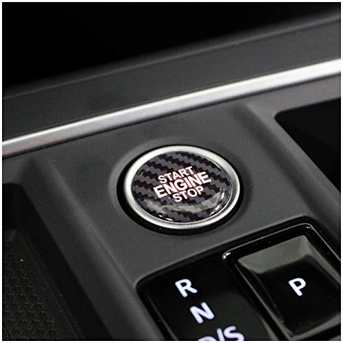 Gel Aufkleber 3D für Emblem Start Stop Knopf Doming Abdeckung Autoaufkleber Keyless GO Druckschalter Tastenabdeckung Cover Auto Kfz Zubehör DM005 (Carbon Schwarz/Weiß) von Finest Folia