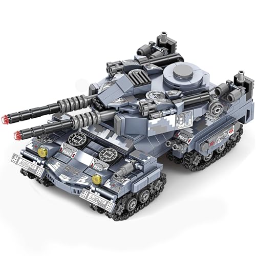 Finger Rock 8 in 1 Emperor Panzer Klemmbausteine，Modell 1089 Teile Tank Militär Panzerkampfwagen Bausteine,Spielzeug Geschenke Erwachsene oder Kinder ab 6 Jahren von Finger Rock