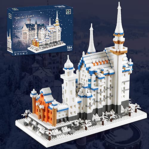 Finger Rock Deutschland Berühmte Architecture Neuschwanstein Klemmbausteine Set, 2800 Stück Architektur-Modell Mini Bauteine Schloss Geschenk für Erwachsene oder Jugendliche von Finger Rock