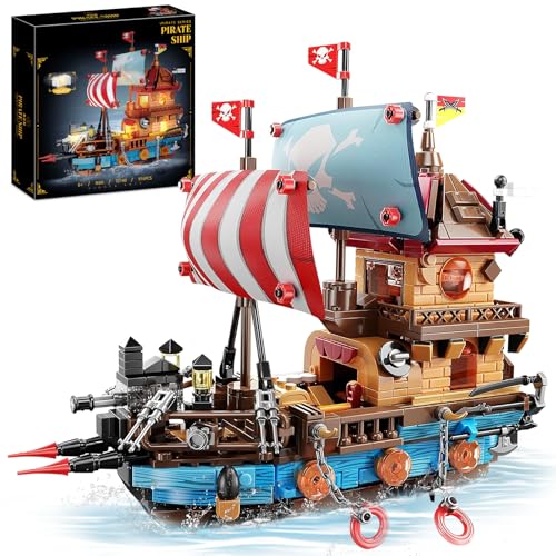 Piratenschiff Bausteine 916 Teile, Piraten Klemmbausteine Mittelalterliches Segelschiff Modell, Spielzeug Geschenk für Erwachsene Kinder Jungen ab 10 von Finger Rock