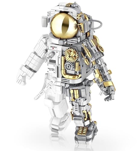 Finger Rock Space Astronaut Bausteine Set, 1088 Teile Halb-Mecha Weltraum Astronaut, Schreibtisch Deko Bauspielzeug mit Displayständer, Idea Geschenke für Erwachsene oder Jugendliche von Finger Rock