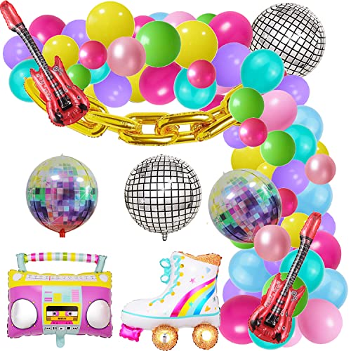 80er 90er Party Dekorationen Bundle Radio Boom Box, Party Supplies Folienballon Radio Gitarre Disco Ball Bunte Luftballons für 90er 80er Jahre Party für Hip Hop Disco Fieber Geburtstag Dekorationen 80er 90er Party Dekorationen Bundle Radio Boom Box, Party Supplies Folienballon Radio Gitarre Disco Ball Bunte Luftballons für 90er 80er Jahre Party für Hip Hop Disco Fieber Geburtstag Dekorationen von Finypa