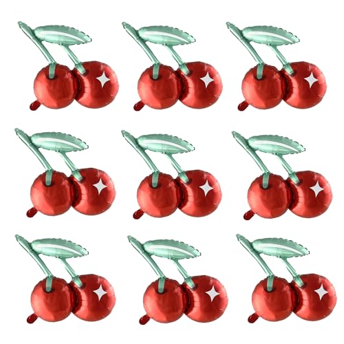 9pcs 50.8 cm Cherry Balloons for Girls Cherry Theme Birthday Party Decorations Fruit Summer Cherry Birthday Baby Party Supplies Fruit Girls Cherry Birthday Party Decor von Finypa