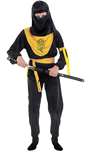 Fiori Paolo Flowers Paolo 61046 Drachen Ninja Jungen Kostüm (7-9 Jahre), Schwarz von Ciao